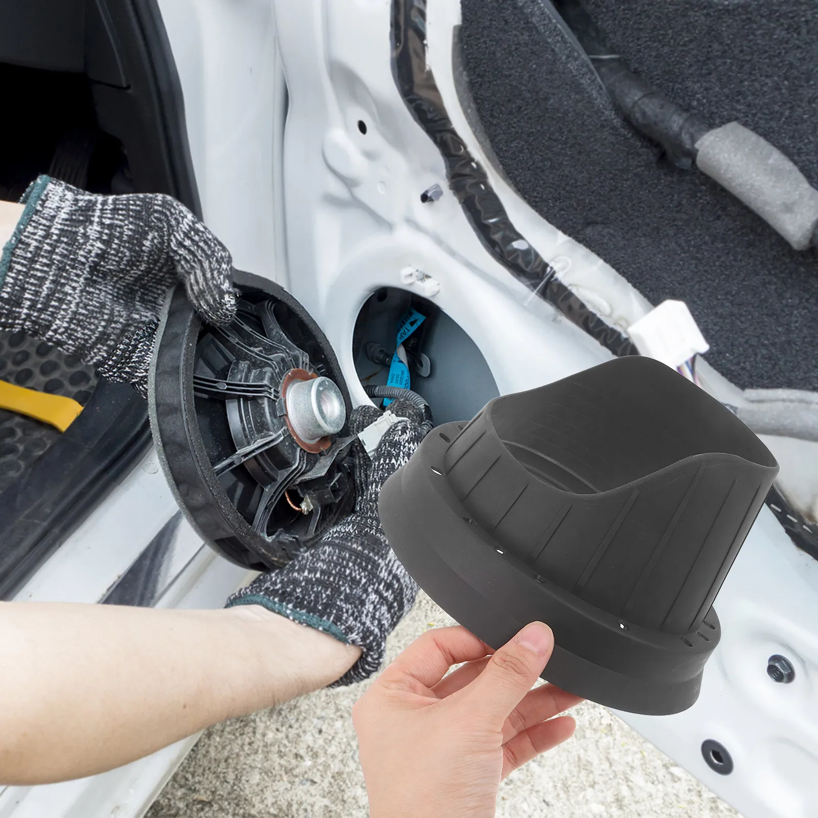 2Pcs Car Audio Speaker Baffle Waterproof Cover Silicone Cap for 6.5 Inch Car Door Speaker Protective Dustproof Shield for Auto
