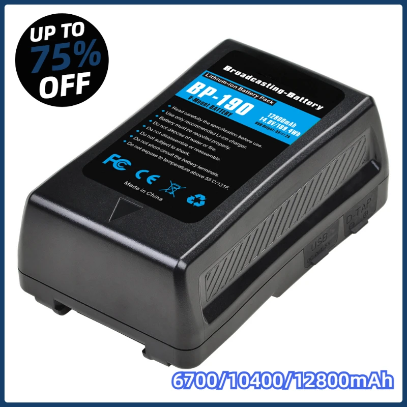 For Sony V-Lock BP Battery Camcorder Broadcast Video Light Blackmagic URSA Mini Pror V Mount Li-ion Battery BP-190 BP-150 BP-95