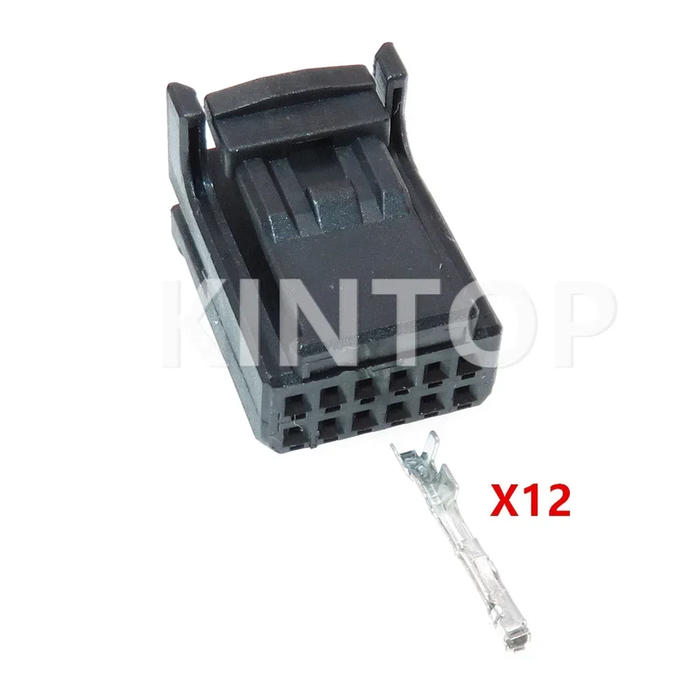 1 Set 12 Pins AC Assembly Automobile Plastic Housing Unsealed Connector With Wires 1318774-2 Car Low Power Wiring Harness Socket