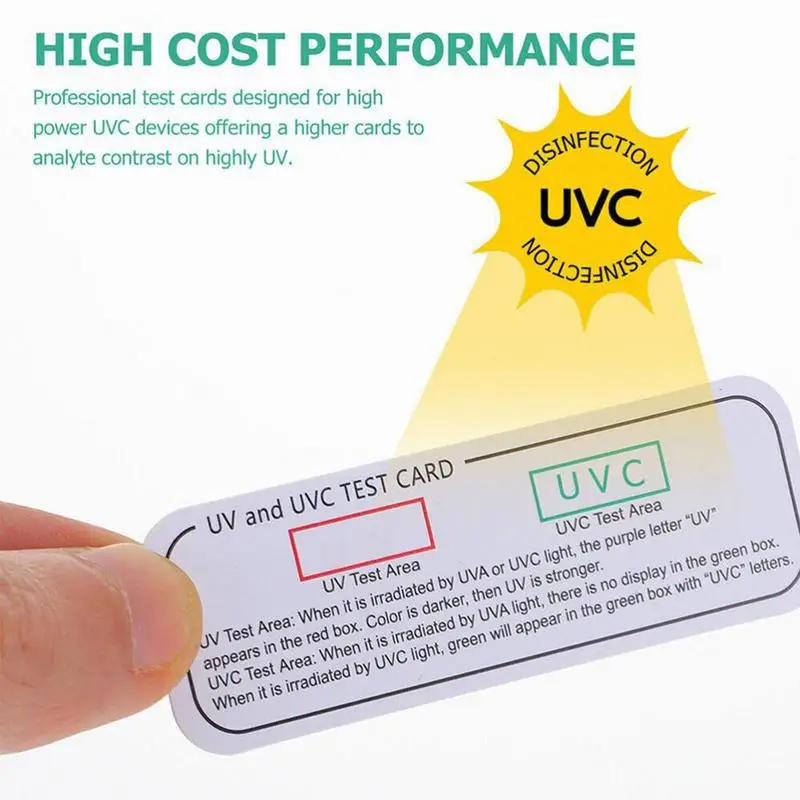 UV-C Test Card Test Light Card For Sun Protection Reusable 5 Pcs UV Light Test Cards To Check UV Protection Level UVA & UVC