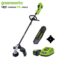 Greenworks Grass Trimmer Brushless Motor 800W Powerful G-MAX 40V 14Inch Cordless String Trimmer 4Ah Battery and Charger Included