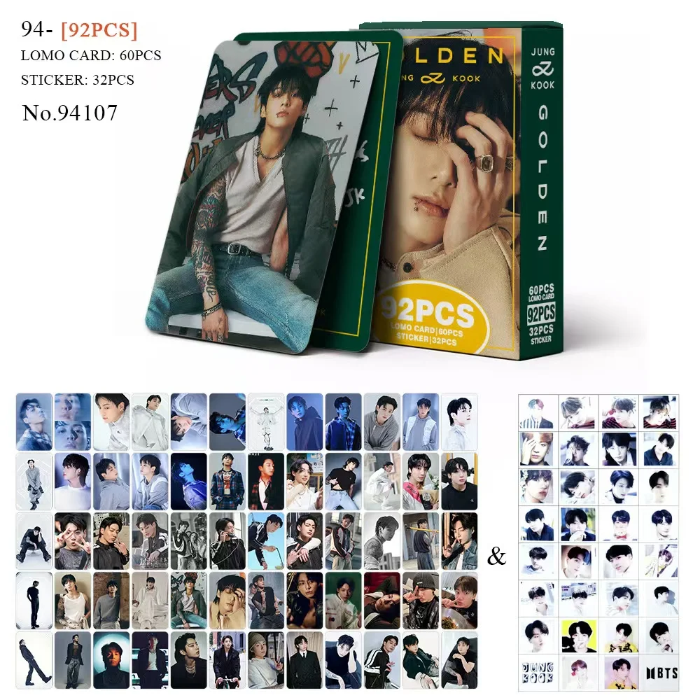 92Pcs/Box Kpop GOLDEN Solo Photocards Lomo Cards Photo Card for Fans Collection image 6
