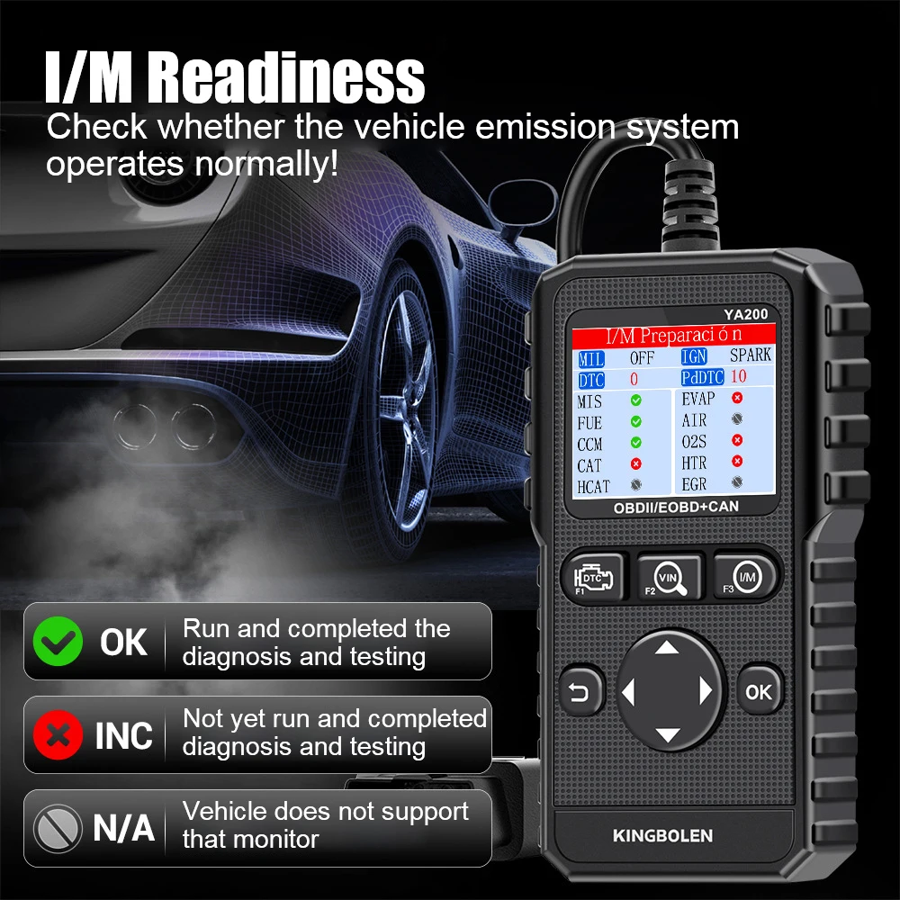 Auto Engine System Scanner Professional Code Reader DTC Lookup YA200 OBD2 Car Accessories Diagnostic Tool Lifetime Free