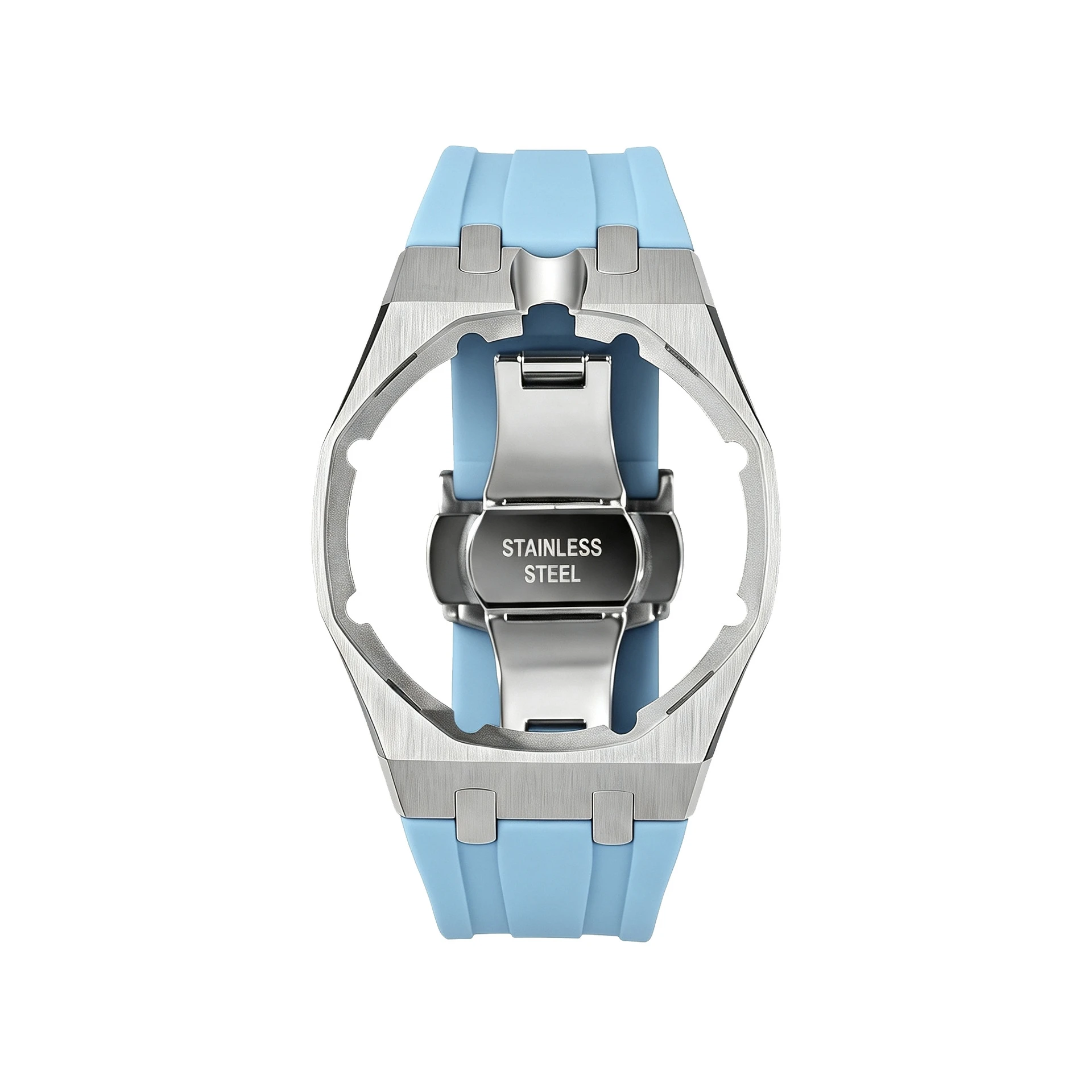 316L Edelstahlgehäuse mit FKM-Gummi-Uhrenarmband-Set für Swatch X AP Royal POP mit Faltschließe und Wechsel-Kit für 3/12 Uhr – Detail 16