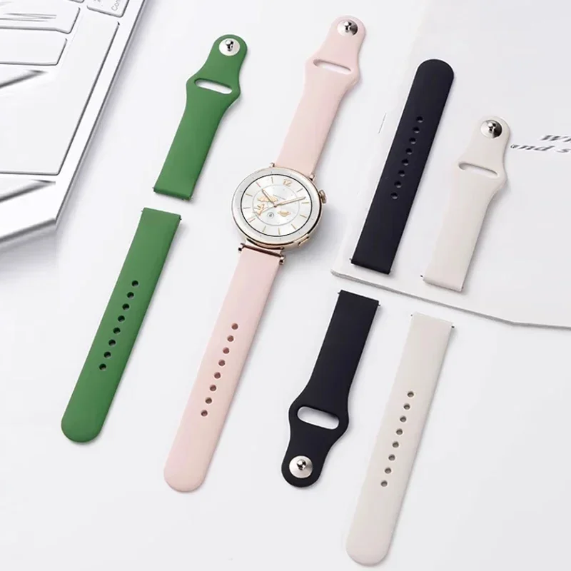 18mm 20 22mm Women Silicone Bracelet for Huawei GT5/GT4 41mm GT5Pro 46mm Band for Samsung Galaxy FE 7 6 40mm 44mm Strap image 2