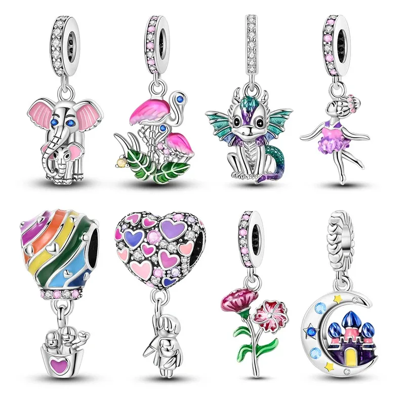 

2025 Silver Plated Romantic Balloon Ballet Dancer Beads Charms Fit Charm Bracelet Women Jewelry