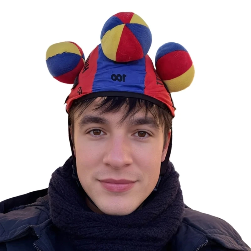 Stage Show Costume Clown Hat Soft Cloth Party Headwear 55-60cm/21.7-23.6inch with Easy Size Adjustable D0UB