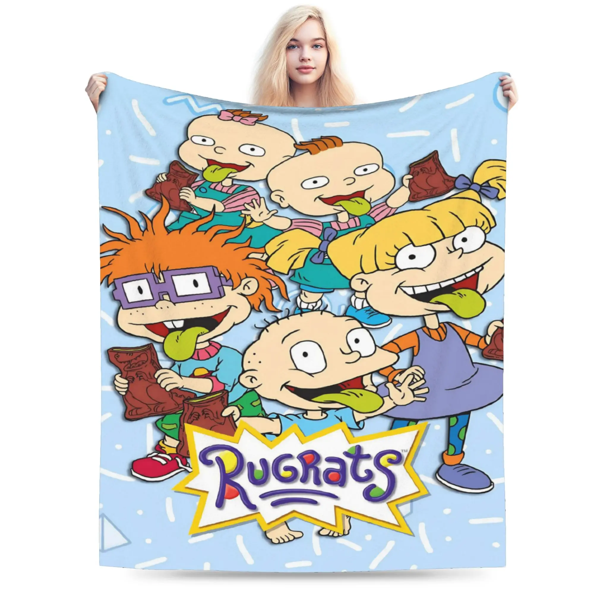 Cartoon R-Rugrats Throw Blanket for Couch  Soft Cozy Plush Blanket 50x60 Inches Multiple Sizes Bedspreads for All Seasons