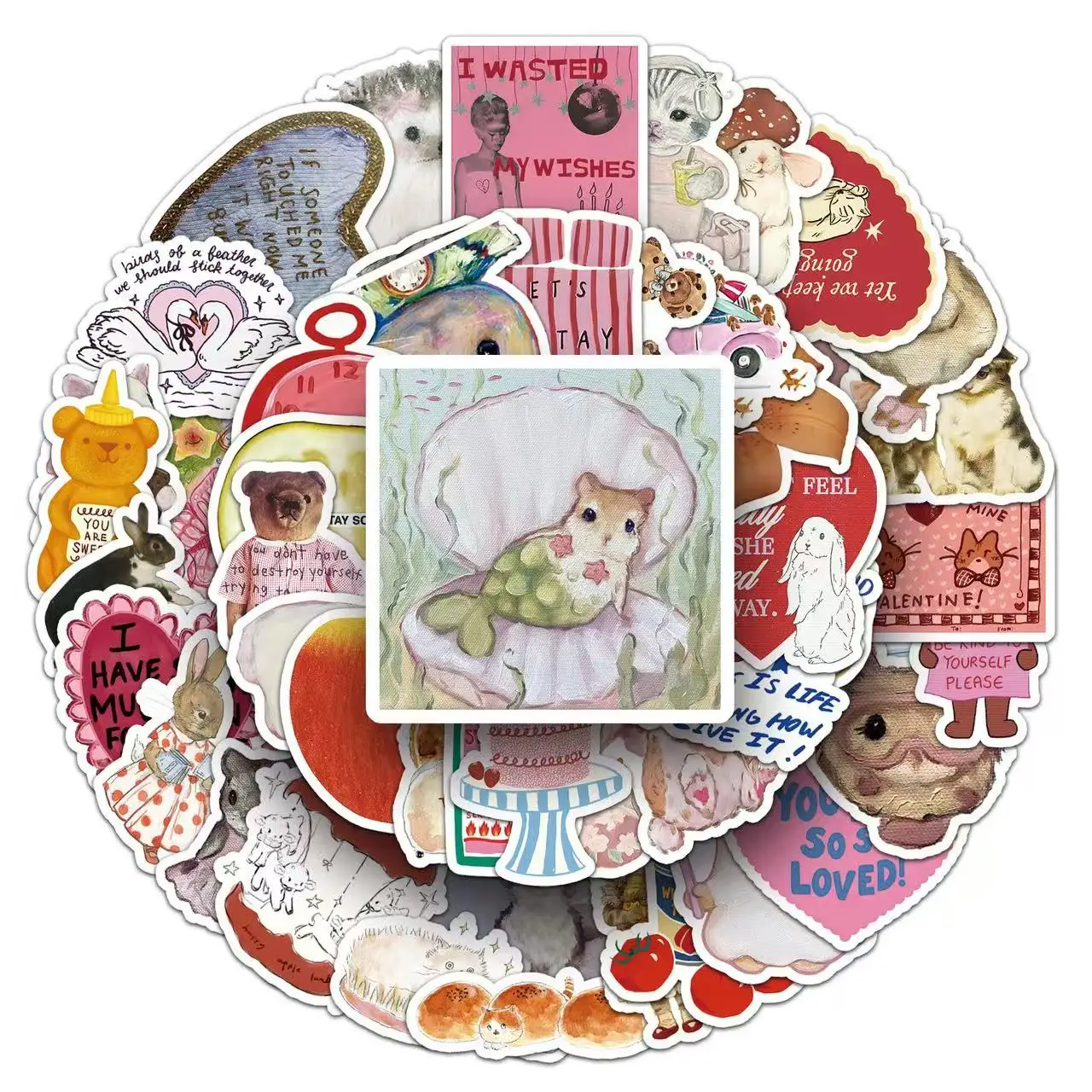 10/50 قطعة INS نمط الرجعية نمط الكرتون الكتابة على الجدران ملصقات DIY بها بنفسك الهاتف سيارة دراجة سكيت Vintage الديكور الجمالي الشارات