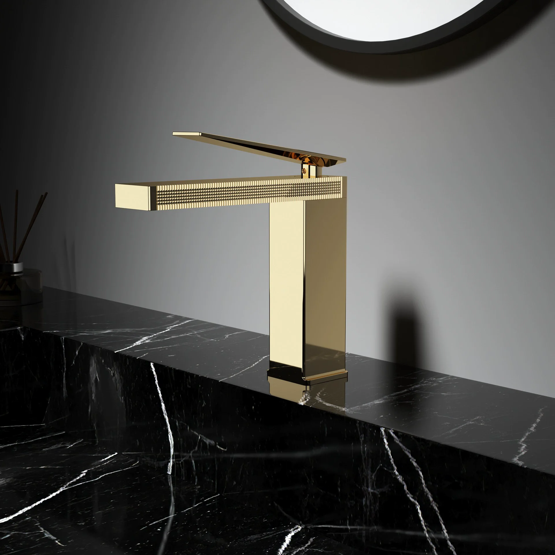 Brushed gold bathroom faucet brass basin bathroom mixing faucet hot and cold bathroom sink