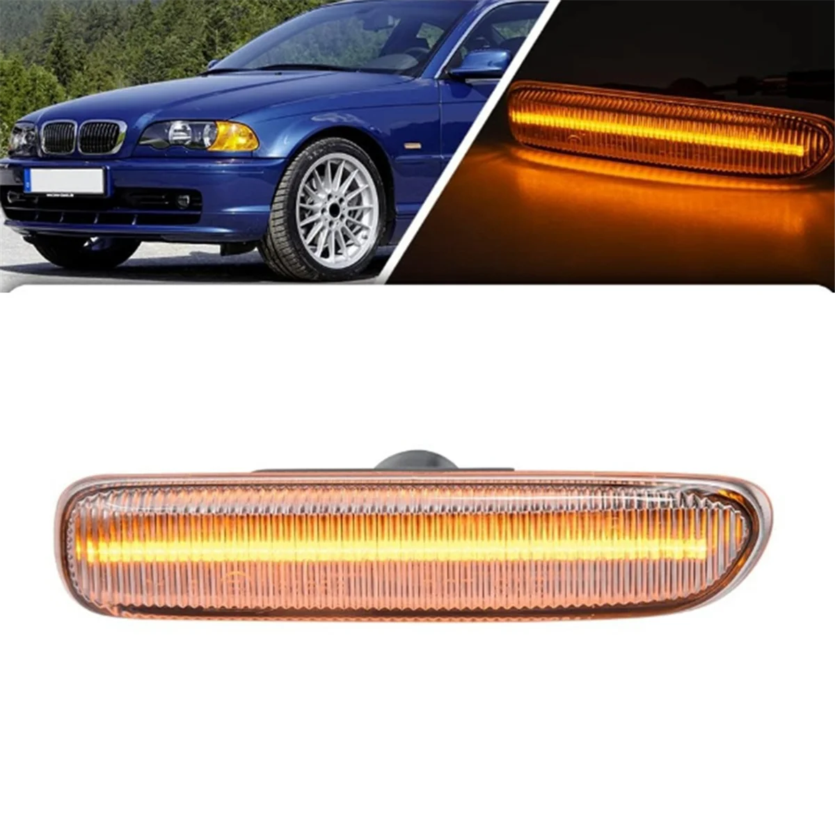 Auto Richtingaanwijzer Led Auto Side Marker Blinker Licht Signaal Lamp Voor Bmw E46 63132228591 63132228592 Transparant, Een