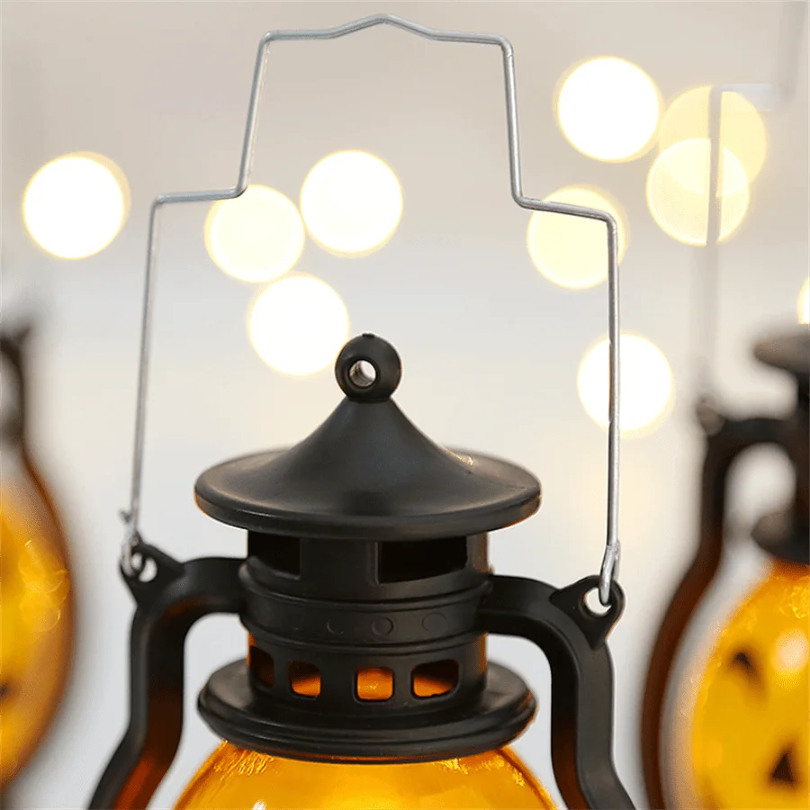 1PC Halloween Oil Lamp Handheld Pumpkin Light Skull Decor Pony Lantern Bar Party Decoration - view 3