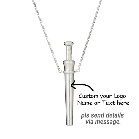 MaiLun 1pc Custom Logo Name or Text Stress Relief Necklace Quit Smoking Anxiety Necklace Wholesale Meditation Whistle Necklaces