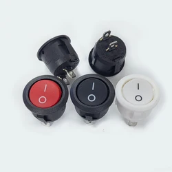 20PCS/Lot Round Rocker Boat Switch 2Pin 2P 2 Position 6A/250V Red/Black/White 20mm