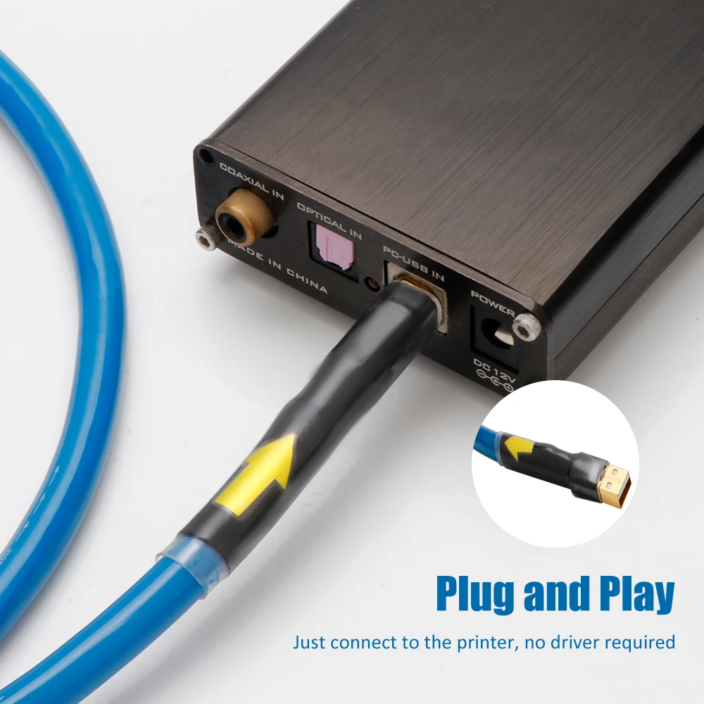 สาย USB เสียงไฮไฟ, สายเคเบิลข้อมูล USB 2.0 A ถึง B, พอร์ตแบน, พอร์ตสี่เหลี่ยม