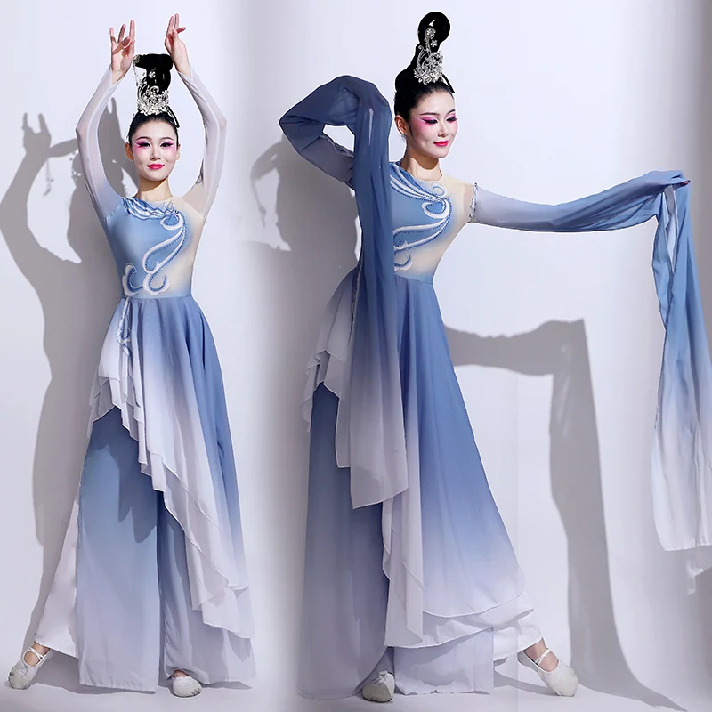 Ripples If Water Dance Clothing Women's Water Sleeve Performance Costume Classical Dance Caiwei Dance Costume