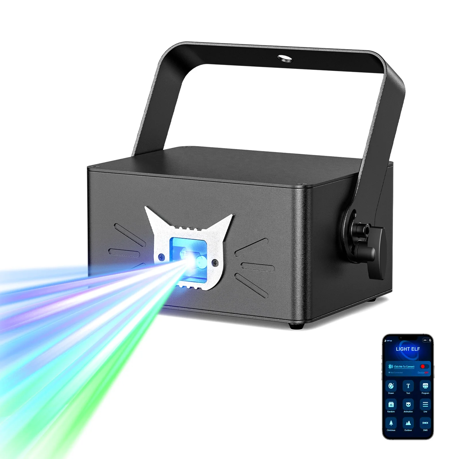 Full Color RGB Bluetooth App Control 3D Animation Projector Disco  DMX Wireless Stage  for Wedding Event