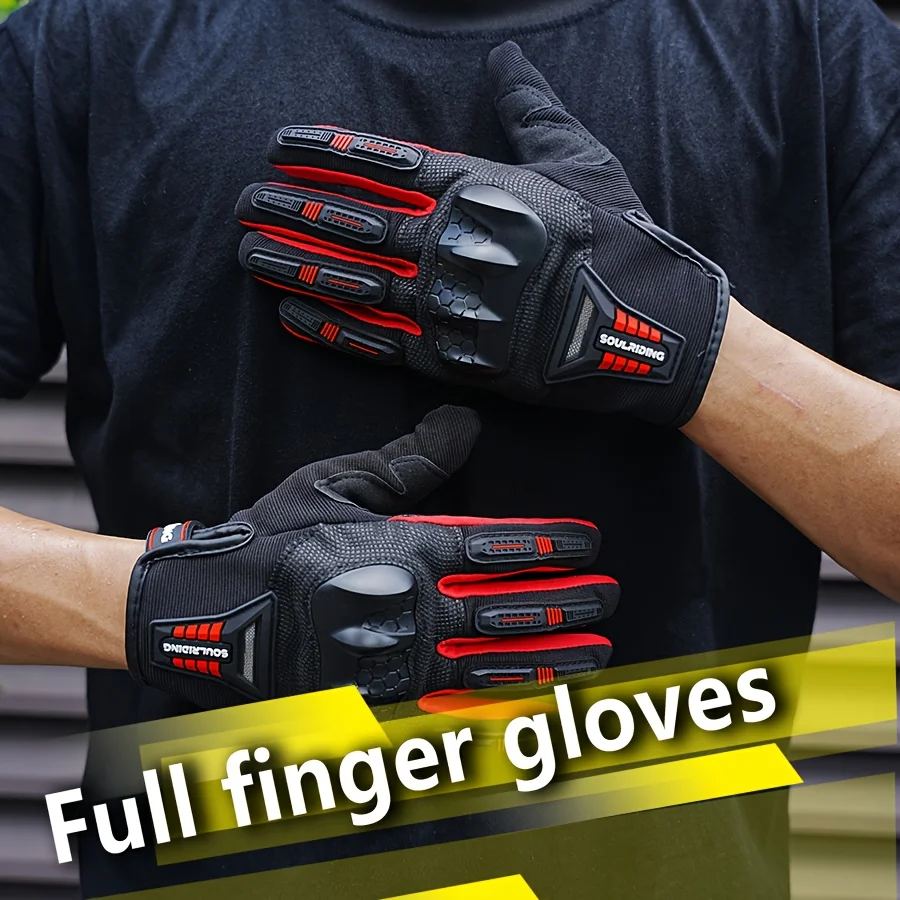 

Universal motorcycle gloves with touch screen, off-road motorcycle gloves, anti slip and wear-resistant full finger gloves