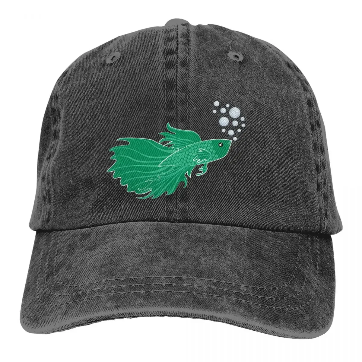 Green Beta Fish Making A Bubble Nest Classic Baseball Caps Peaked Cap Animal Sun Shade Hats for Men Women