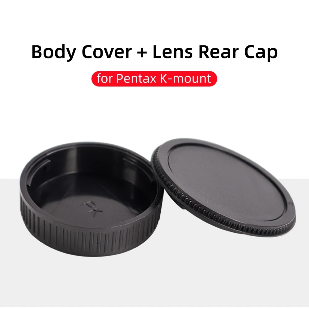 Camera Body Cap & Rear Lens Cap for Pentax K50 K3 K70 KS2 K20D K10D PK Mount Anti-Dust Lens Cover Mount Protector Replacement