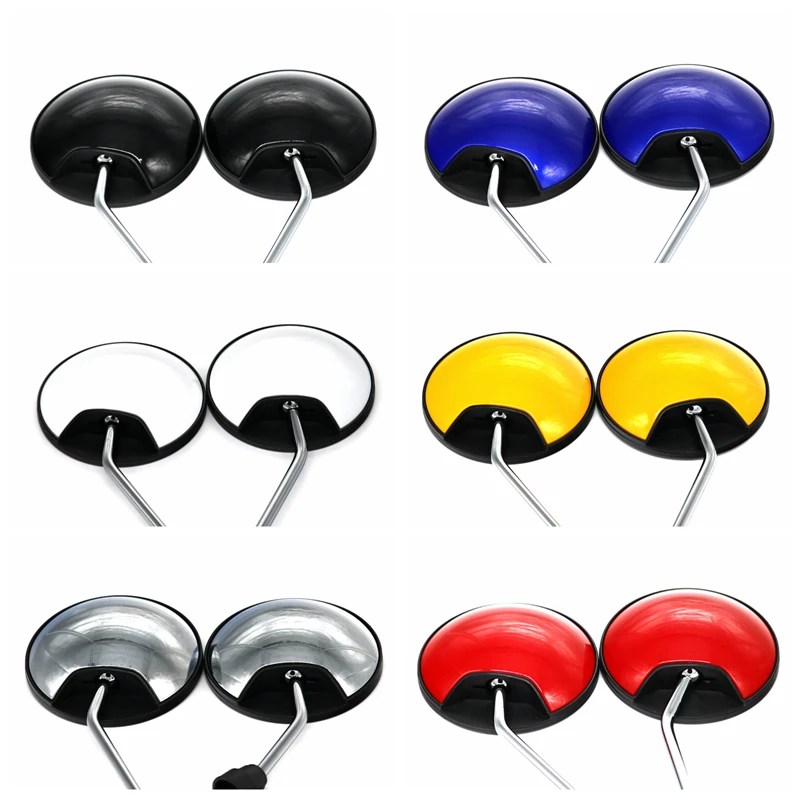 LMoDri Universal Round Motorcycle Rear View Mirrors Moped Scooter Motorbike Side Mirror Clockwise 8mm 360 Degree Convex