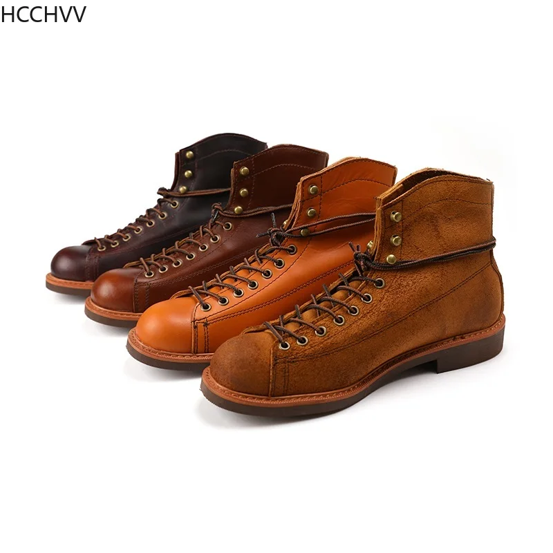 Wiosna nowy Top Quality mężczyźni buty moda prawdziwej skóry luksusowej marki formalne botki zimowe buty motocyklowe buty platformy — zdjęcie 6