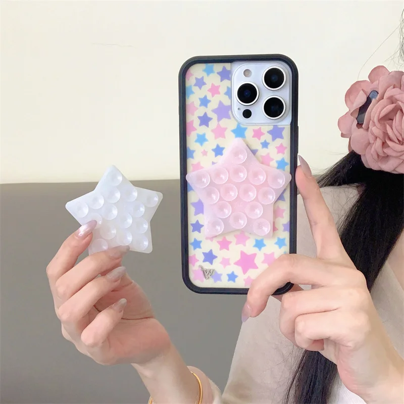 

Силиконовый держатель для мобильного телефона на присоске с полевым цветком и звездой, прочная многофункциональная наклейка на поверхность, чехол для телефона в ванной, кронштейн для чашки