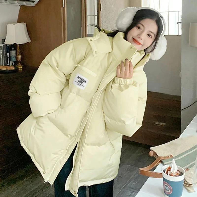 2023 New Winter Oversize Loose Jacket Women Thick Down Cotton Padded Coat Female Fashion Long Sleeve Short Parkas Woman Overcoat