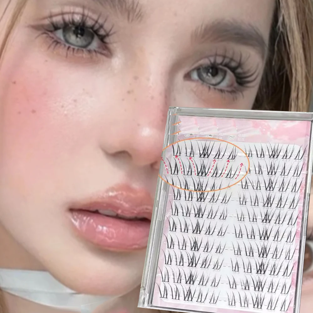 Bande dessinée Magnolia irrégulière côté volant faux cils 3D individuel grappe cils grande capacité Extension de cils beauté