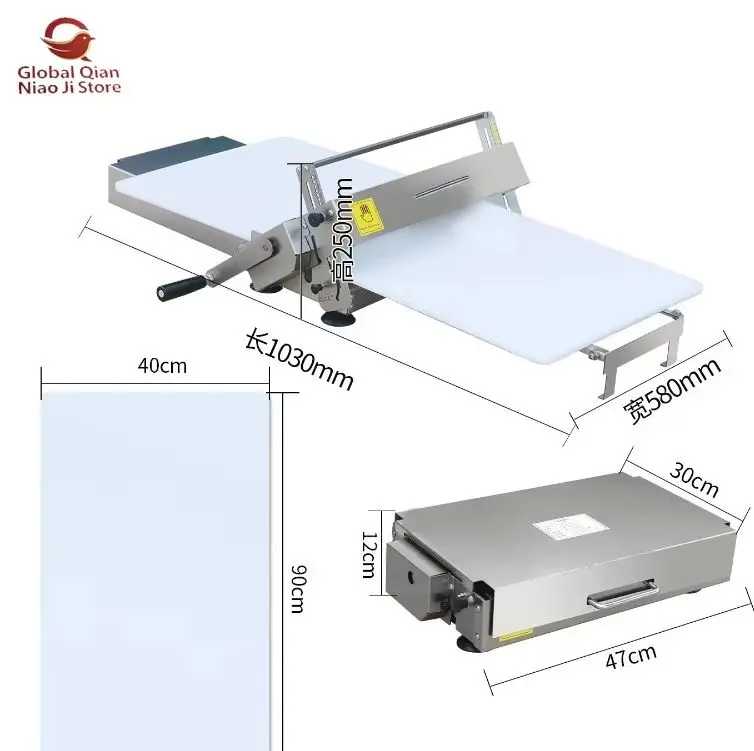 Desktop Folding Manual Dough Sheeter Hand-Cranked Croissant & French Tart Shell Former Machine Kitchen Baking Tool