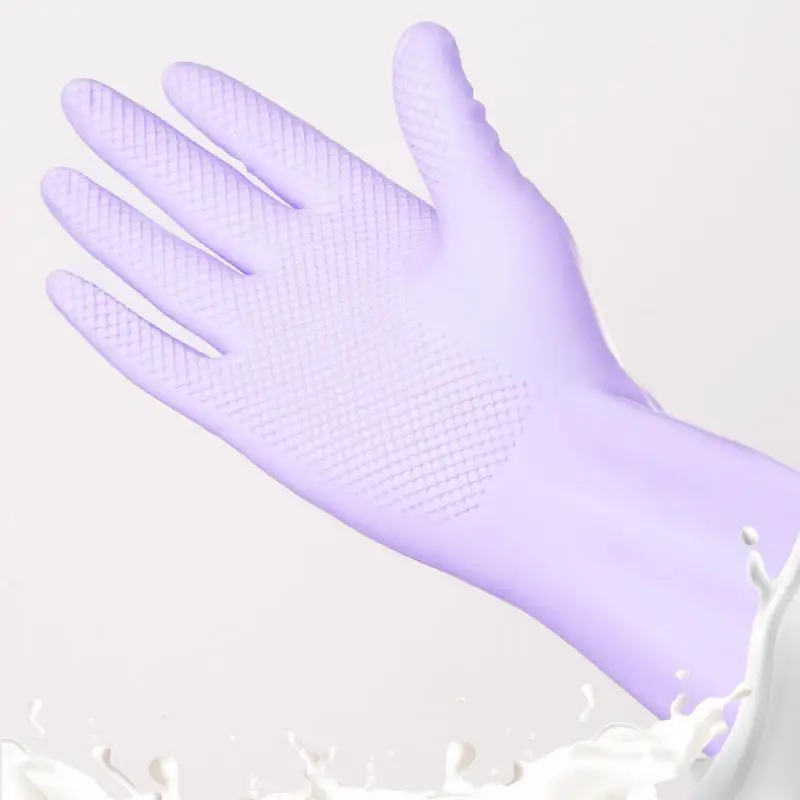 1 Paar Latex-Geschirrspülhandschuhe, mit rutschfestem Griff, wasserabweisender, wiederverwendbarer Gummihandschuh, für die Reinigung von Küche und Bad – Detail 18