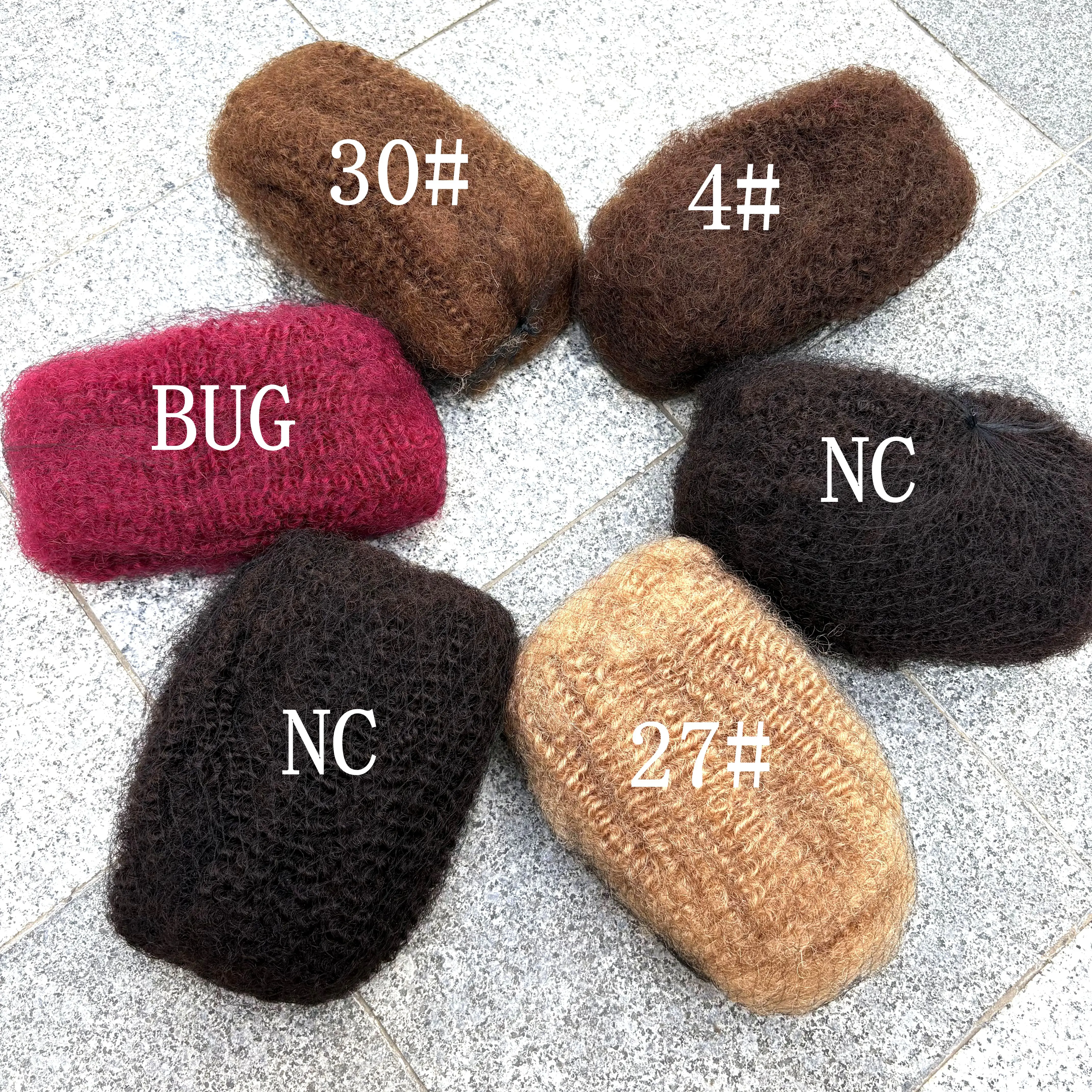 Colorato 30/50g Confezione 4C Afro Crespo Capelli Umani Bulk 10-18In 100% Capelli Umani Morbido Afro Crespo Bulk per Locs Estensioni/Colpi/Torrecce