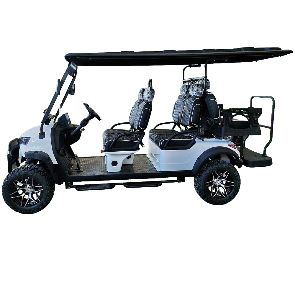 Electric Golf Cart 6 Seater 4 Wheel Drive Luxury Model 48V Battery 30-50Km/h Speed 70-90km Range