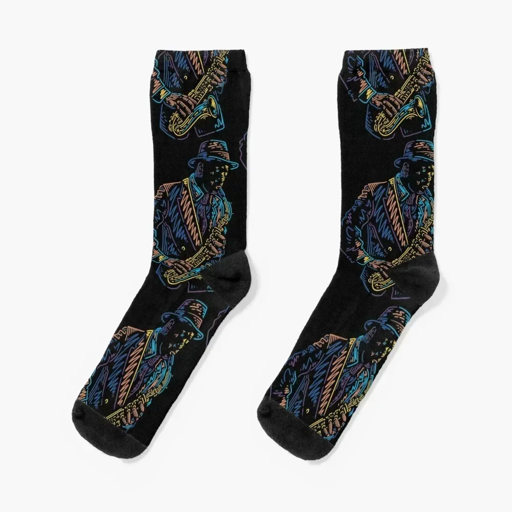 

Saxophone jazz player Socks men cotton high quality summer Run snow Socks Woman Men's