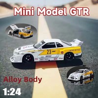 1 24 Scale Alloy Wide Body Sport Car Model with LED Lights Engine Sound Diecast Collectible Toy Gift for Car Enthusiasts