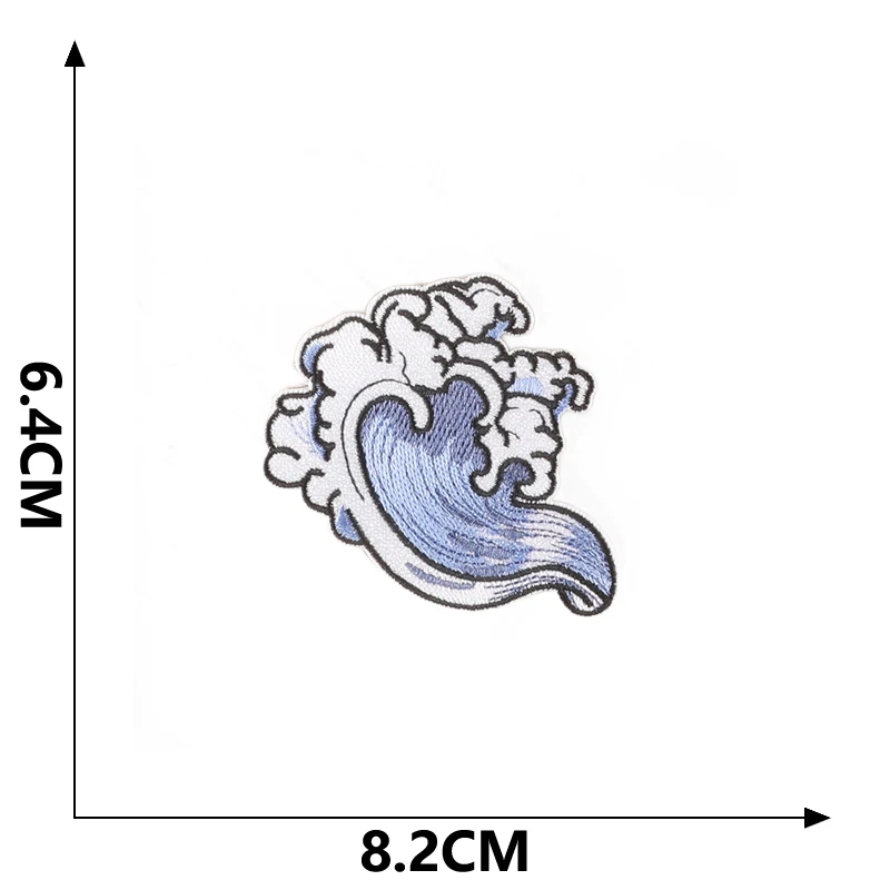 Patches für Jacken, Outdoor-Kleidung, Meereswellen, Naturlandschaft, Walstreifen, Parches, zum Aufbügeln, bestickter Stich, DIY-Designer, zum Aufnähen – Detail 17