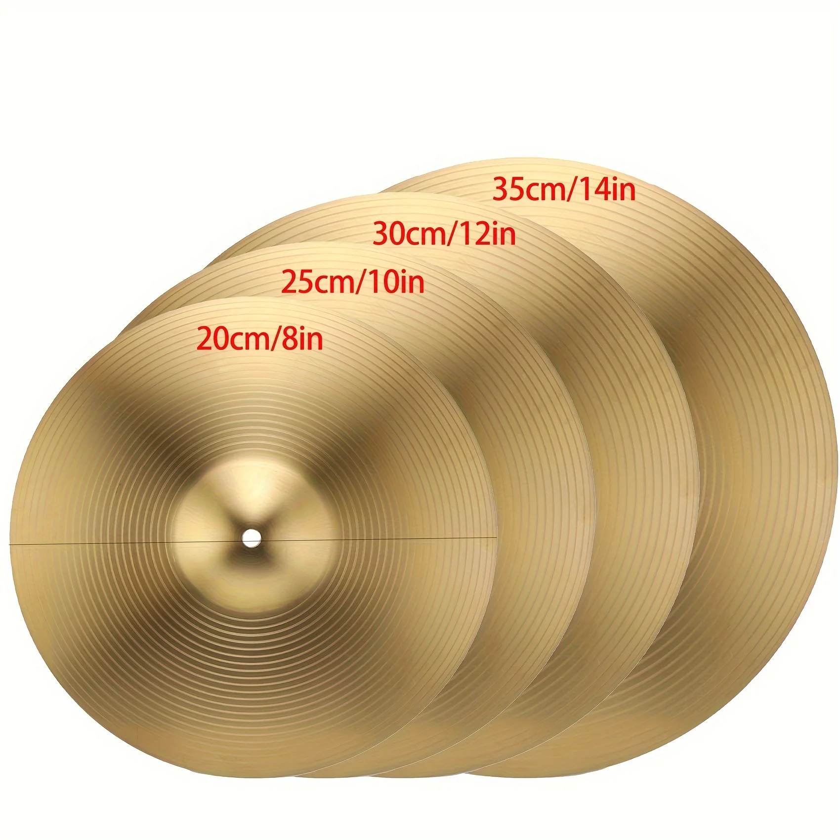 Platillos de latón Crash Ride Hi Hat, platillos tradicionales para jugadores principiantes, piezas de instrumentos musicales de percusión