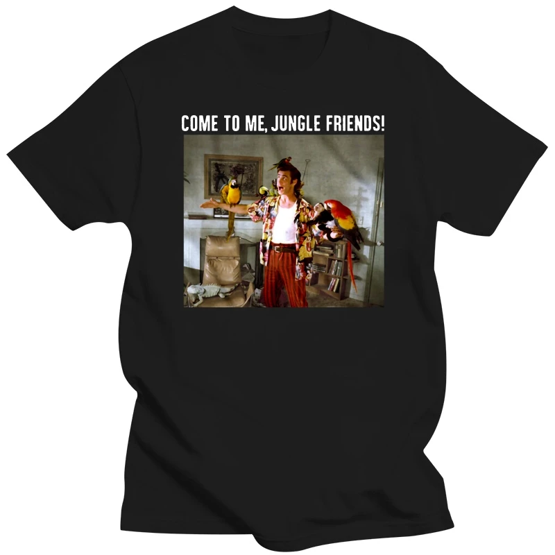 Ace Ventura Pet Detective Jungle Friends Men's T Shirt Jim Carrey Comedy Parrots for youth middle-age the old tee shirt