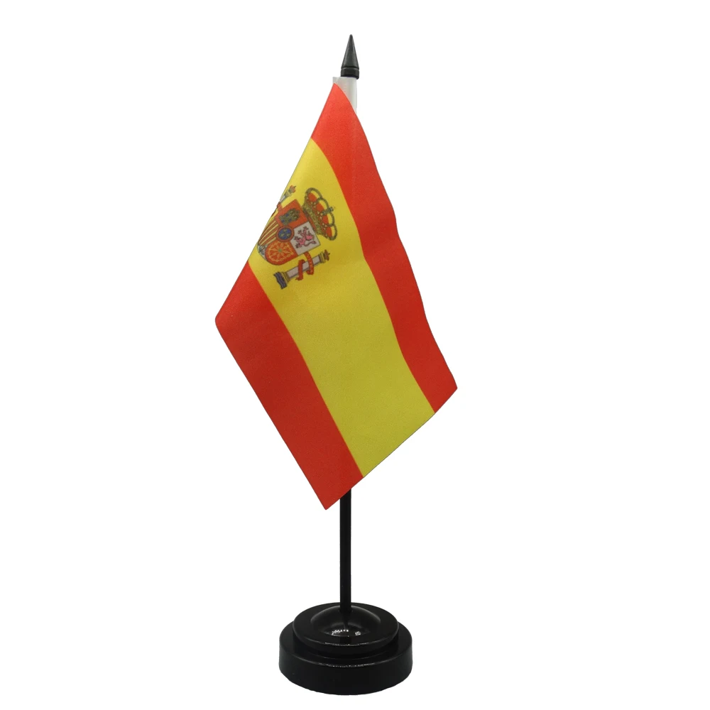 Spain Desk Flag 4x6inch Conference Negotiation Flag Product Display Office Top Desk Ornaments Flags