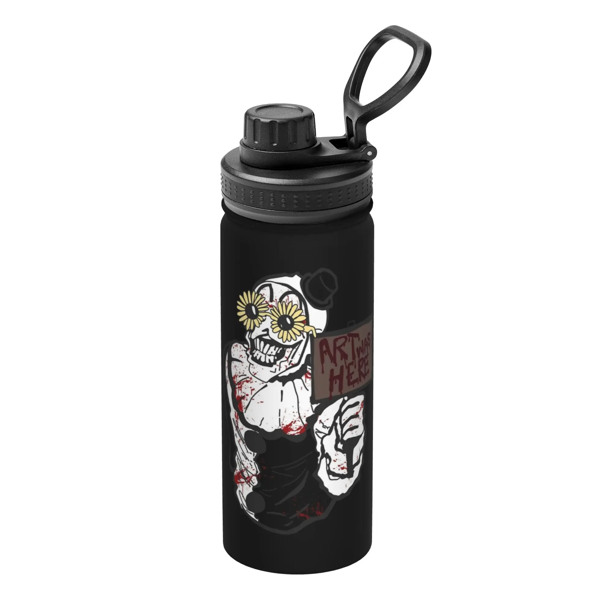 Terrifiers Art Was Here 18OZ Sports Insulated Kettle Halloween Thermal Cup Stainless Steel Office Home Mug Water Bottle