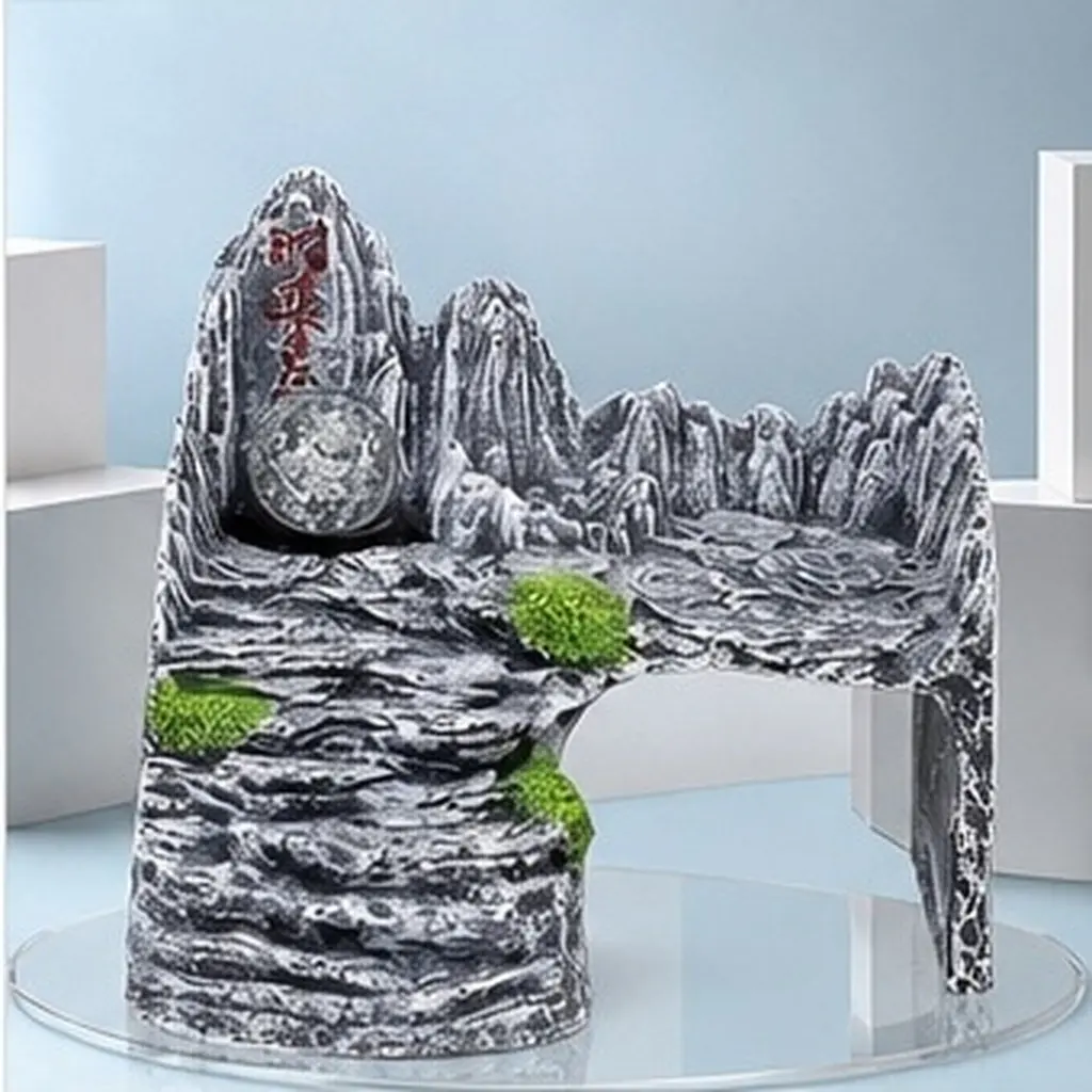 1Set Turtle Basking Platform For Pet Turtle Dark Grey Slope Climbing Aquarium Decoration Visual Appeal
