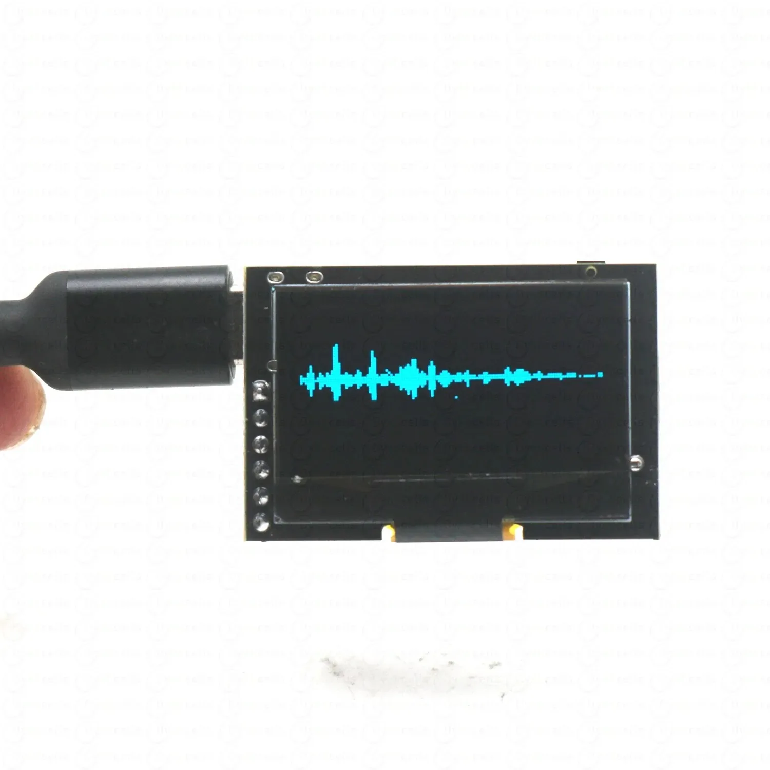 1 peça tela de espectro de música oled de 1.3 polegadas microfone controlado por voz espectro de controle de sons