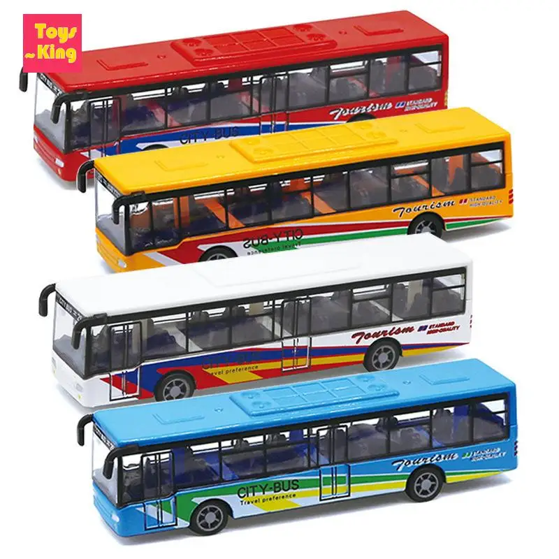 

15CM Kids Mini Alloy Double Decker Bus Model Children's Toy Car Pull Back Diecast Model Vehicle Toys For Boys Hot Christmas Gift