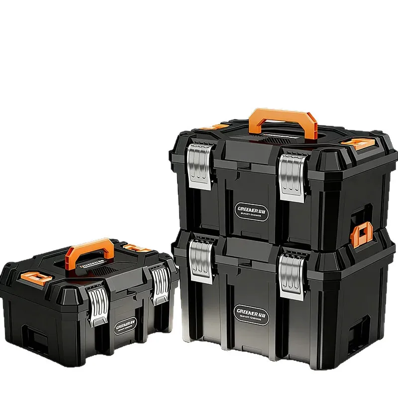 Portable Hardware Tool Case Household Tools Storage Box Stackable Electrical Tool Boxes Multifunctional Tools Organizer Cases