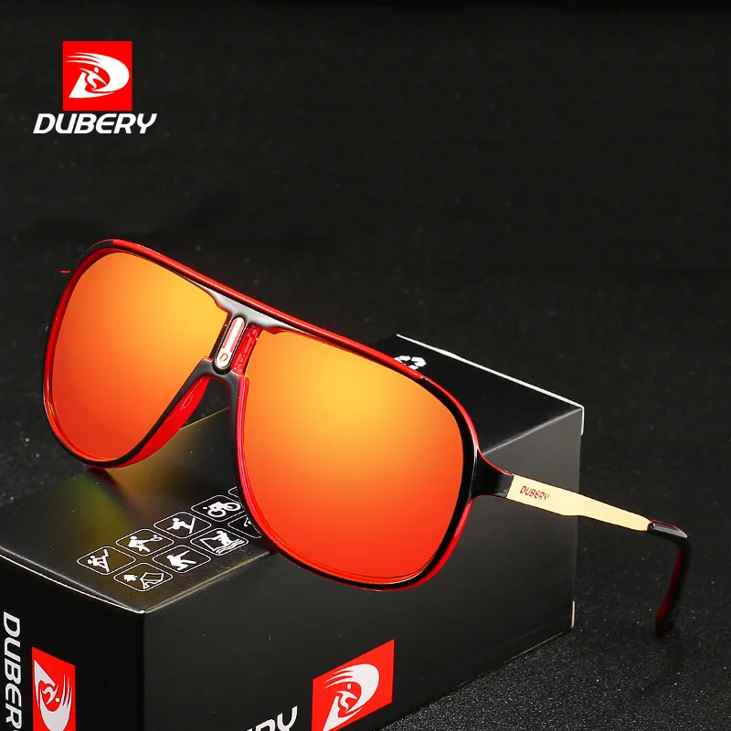 DUBERY Luxury Brand Metal Legs Sunglasses Pilot Polarized Fishing Sun Glasses Eye Protection 100% UV Protection Driving Eyewear