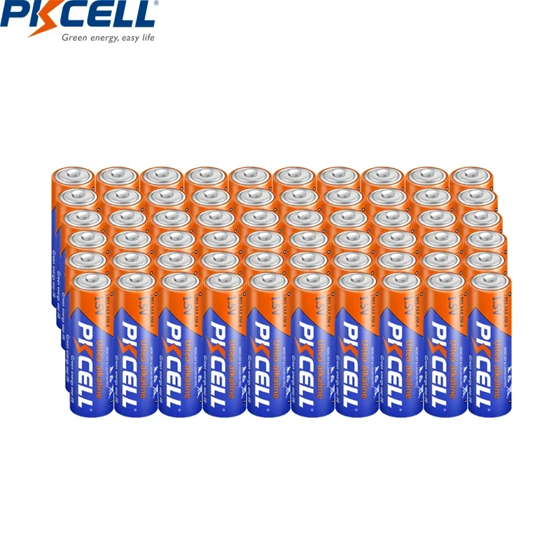 PKCELL 60PC LR03 1.5V Triple A Alkaline Batteries LR03 E92 AAA MN2400 AM4 Primary Dry Battery for TV Remote Digital Cameras