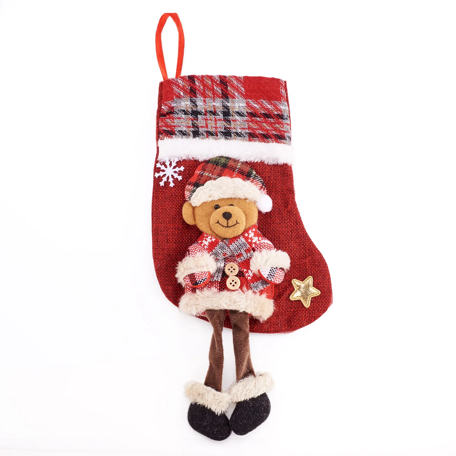 Christmas Theme Non-woven Fabrics Bags Candy Storage Supplies Christmas Stocking Deer & Bear & Snowman & the Santa Claus Shape