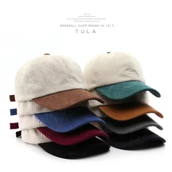 2023 Women's Autumn and Winter Color Matching Corduroy Cap Outdoor Men's Casual Adjustable Sunscreen Shade Baseball Hat Gorras