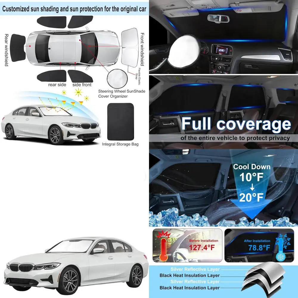 

Солнцезащитный козырек на лобовое стекло на заказ для BMW 3 серии 2019-2024 гг., складной козырек, полный комплект защиты конфиденциальности, сохраняет охлаждение автомобиля