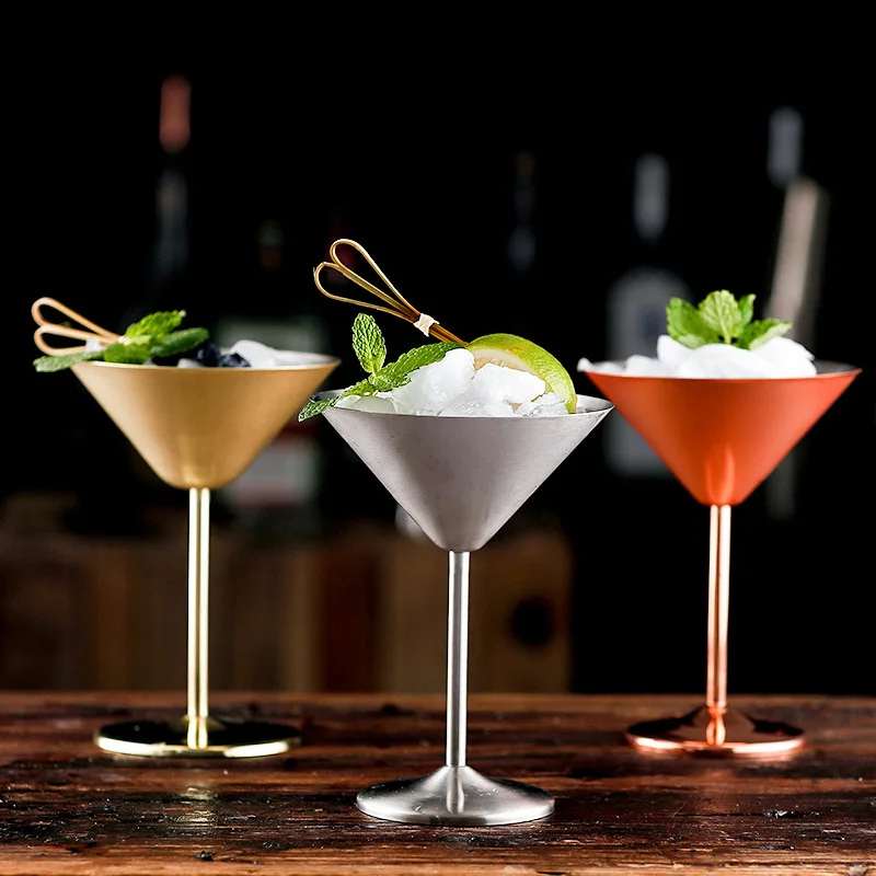 

Stainless Steel Wine Glass Cocktail Goblet Red Wine Martini Creative Metal Wine Glass Champagne Cup For Bar Restaurant Bar Set